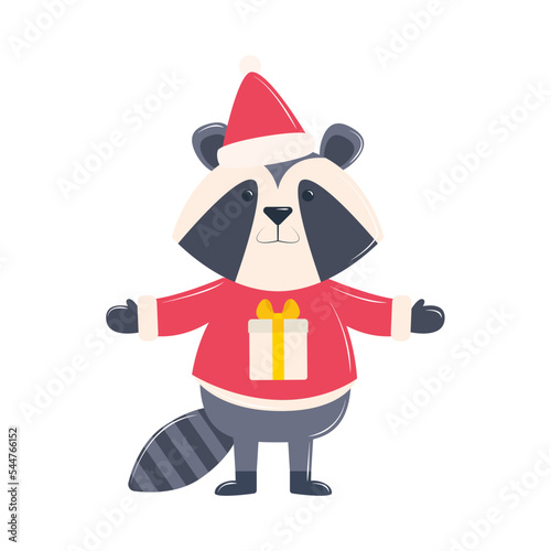 raccoon christmas character