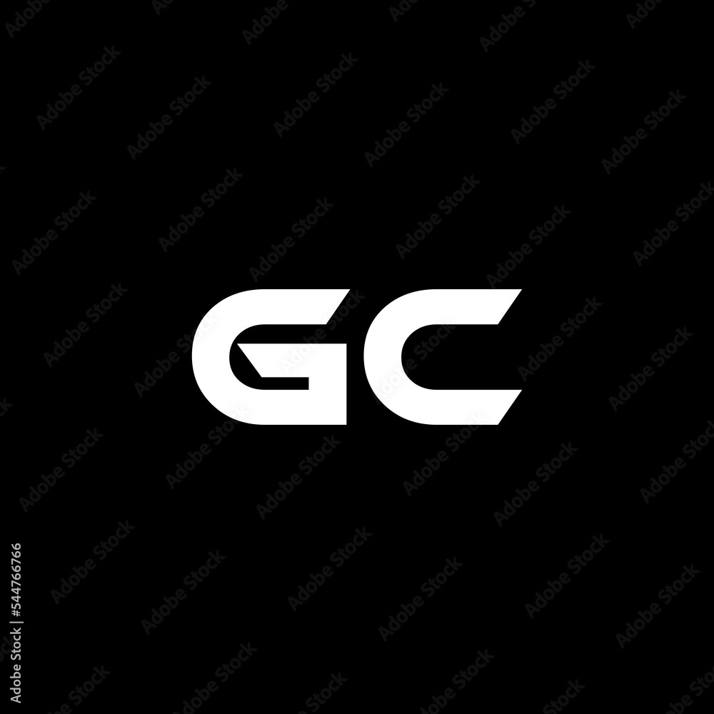 GC letter logo design with black background in illustrator, vector logo modern alphabet font overlap style. calligraphy designs for logo, Poster, Invitation, etc.