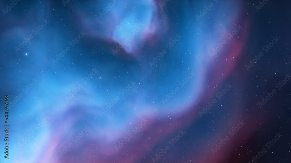 Fototapeta premium red-violet nebula in outer space, horsehead nebula, unusual colorful nebula in a distant galaxy, red nebula 3d render 