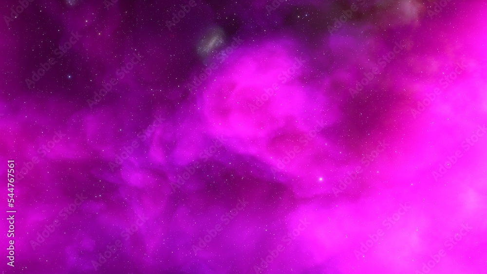 Cosmic background with a blue purple nebula and stars
