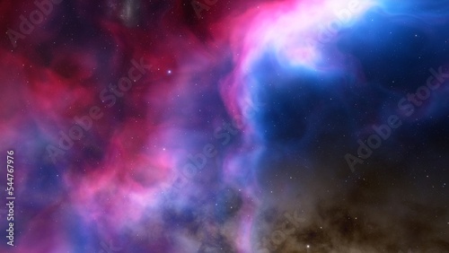 Fototapeta Naklejka Na Ścianę i Meble -  Cosmic background with a blue purple nebula and stars
