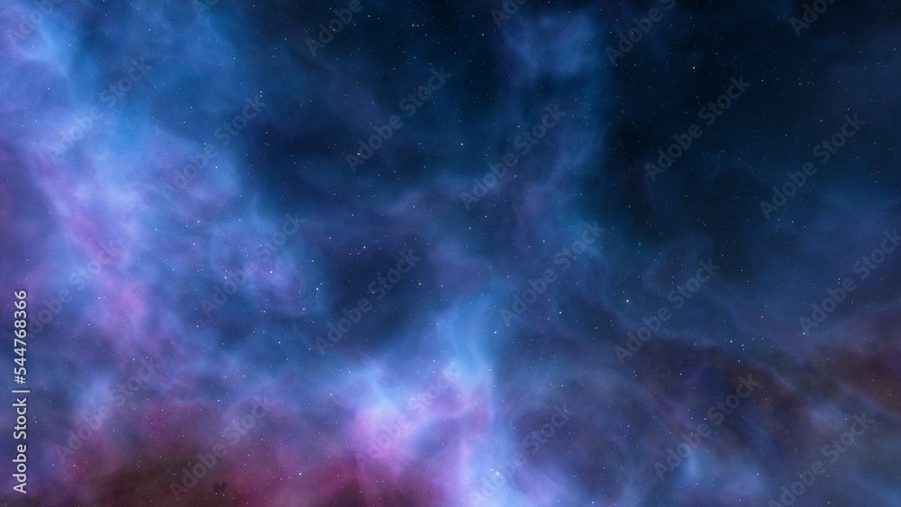 nebula gas cloud in deep outer space, science fiction illustration, colorful space background with stars 3d render
