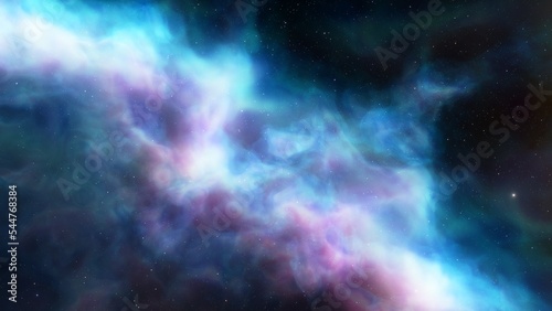 nebula gas cloud in deep outer space, science fiction illustration, colorful space background with stars 3d render  © ANDREI