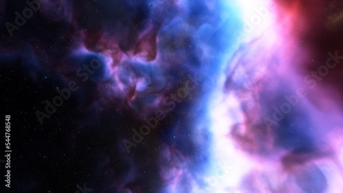 Space background with stardust and shining stars. Realistic cosmos and color nebula. Colorful galaxy. 3d illustration  © ANDREI