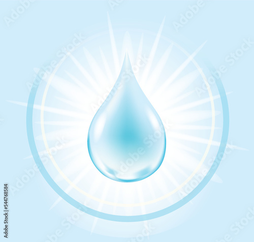 Close-up of water drop isolated on white. water drop on light background