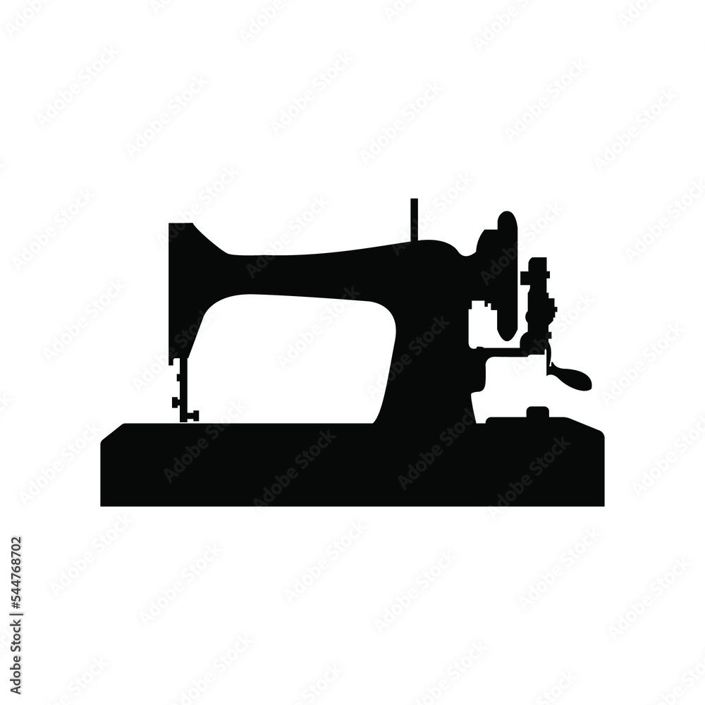 Black sewing machine icon on a white background.