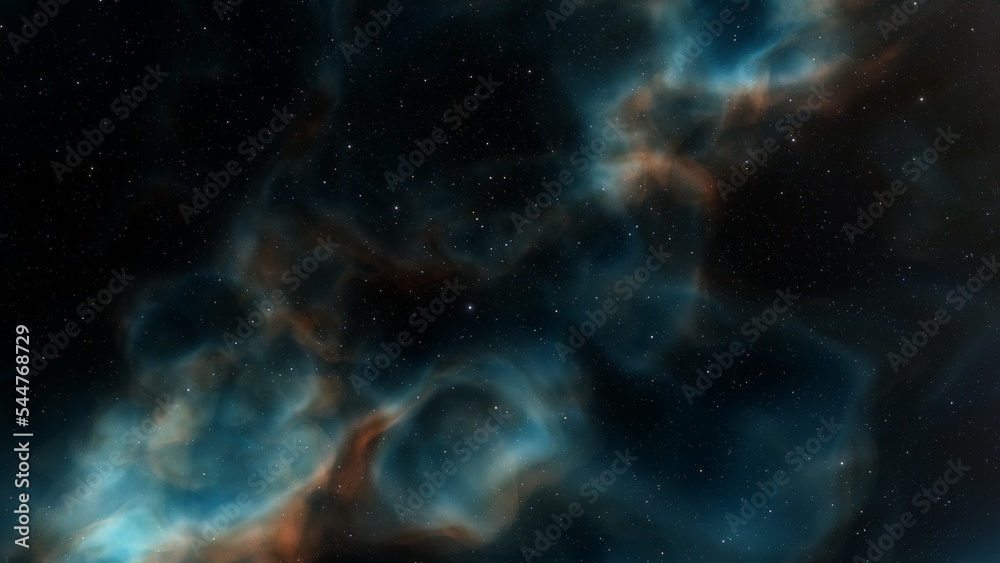 Fototapeta premium Space background with realistic nebula and shining stars. Colorful cosmos with stardust and milky way. Magic color galaxy. Infinite universe and starry night. 3d render 