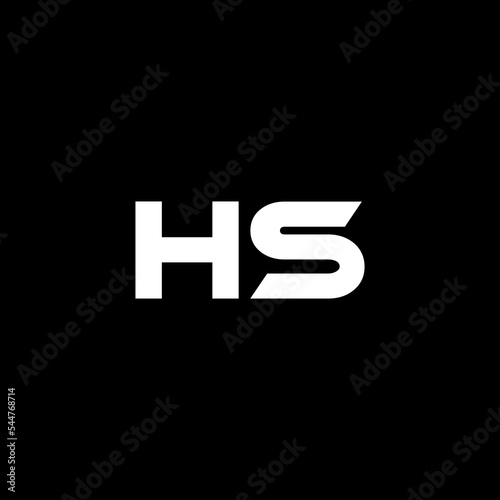 HS letter logo design with black background in illustrator, vector logo modern alphabet font overlap style. calligraphy designs for logo, Poster, Invitation, etc.