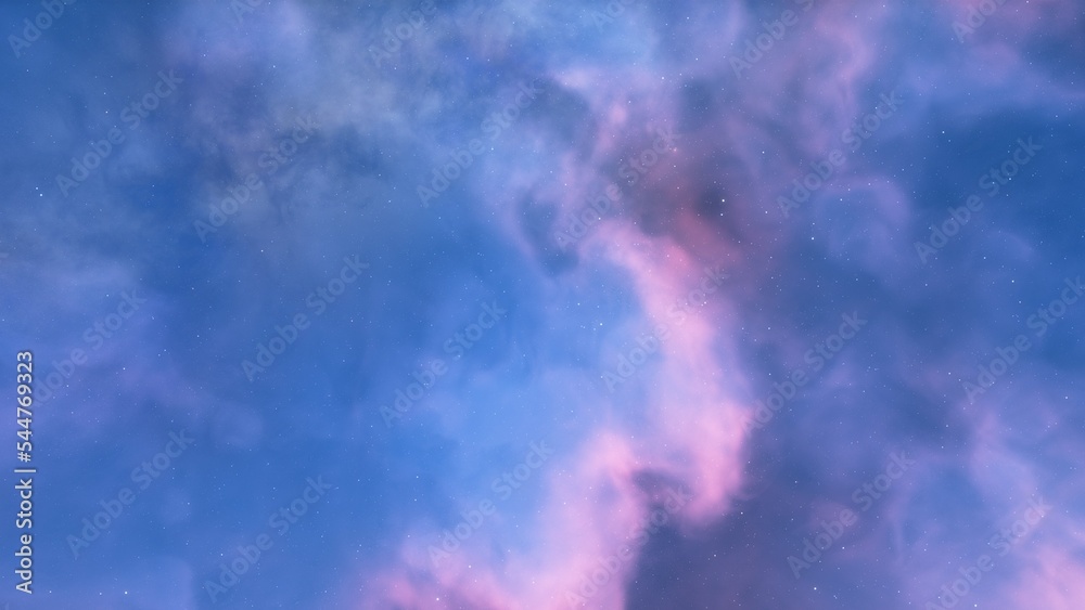 Fototapeta premium Space of night sky with cloud and stars 