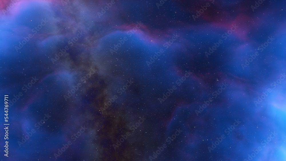 Fototapeta premium bright nebula, nebula in space, majestic red-purple nebula, beautiful space background 3D render