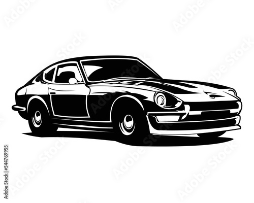 Japanese classic sports car isolated on a white background side view. vector illustration available in eps 10. best for auto industry  logos  badges  emblems and icons.