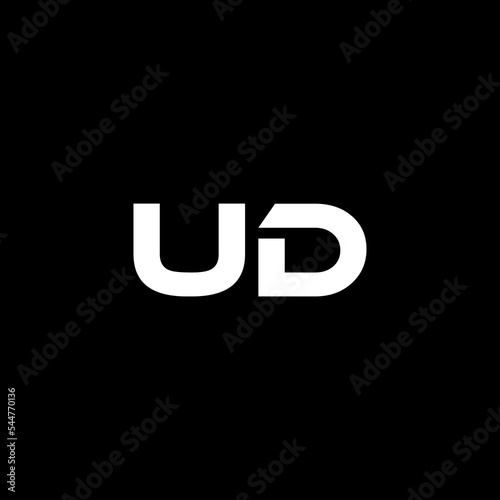 UD letter logo design with black background in illustrator, vector logo modern alphabet font overlap style. calligraphy designs for logo, Poster, Invitation, etc.