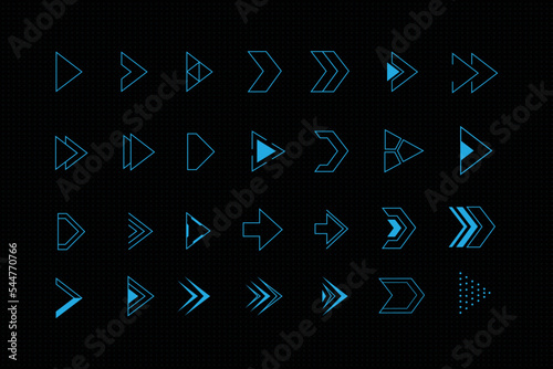 Set of futuristic abstract futuristic scifi hud modern arrow elements
