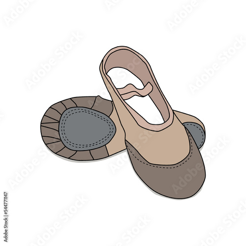 vector illustration of women ballet shoes