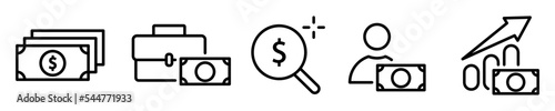 Wallpaper Mural Conjunto de iconos de dinero. Finanzas, capital, inversión, ganancias. Ilustración vectorial Torontodigital.ca