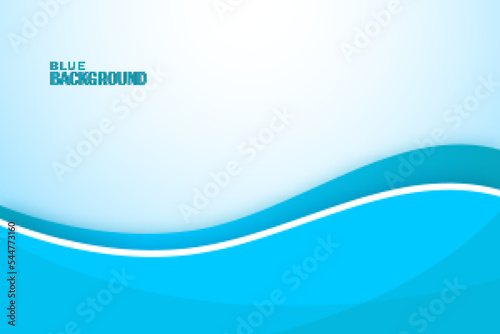 Abstract blue wavy business style background	
