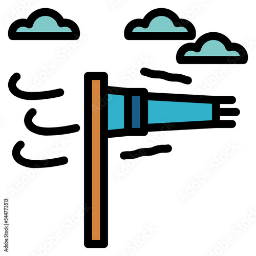 windsock filled outline icon style