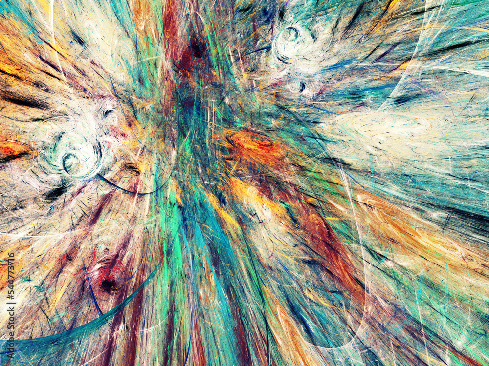 Obraz premium blue and orange abstract fractal background 3d rendering illustration