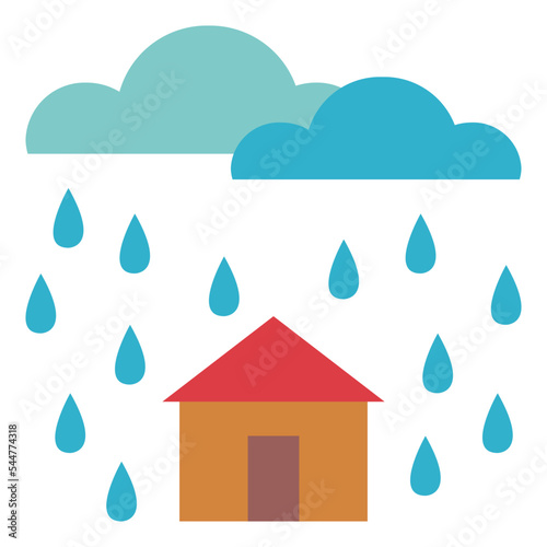 rainy flat icon style