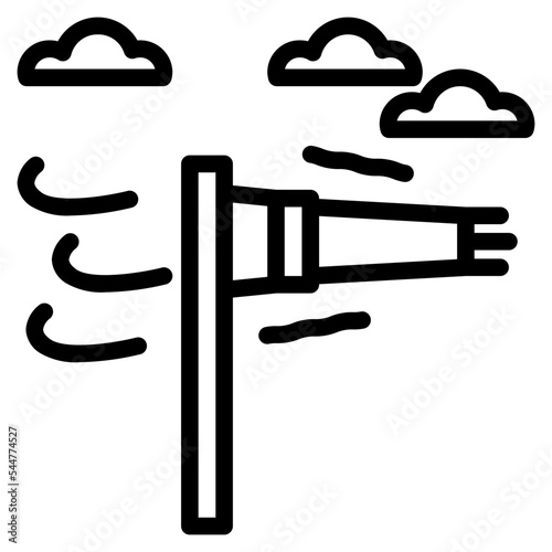 windsock line icon style