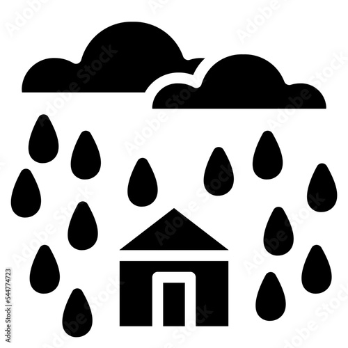 rainy glyph icon style