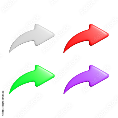 arrow icon 3d, forward symbol set