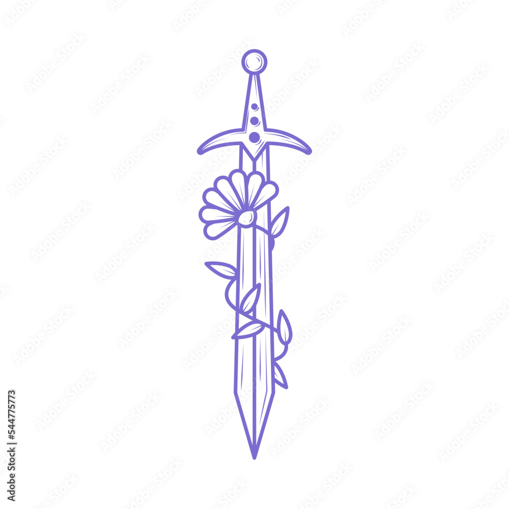 Obraz premium dagger and flower esoteric