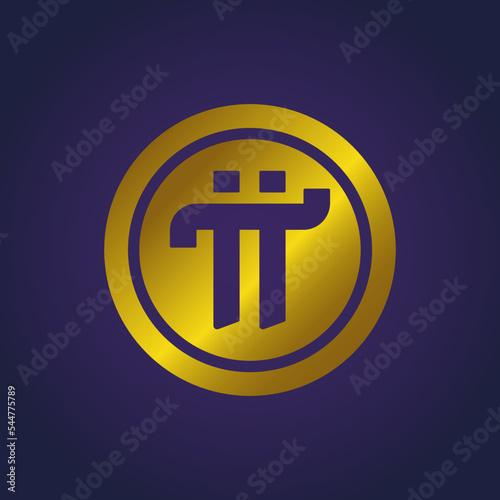 Pi icon. Pi coin. Pi network logo. Pi vector illustration. Cryptocurrency symbols, modern and simple, the icon for website design, mobile app, and UI.