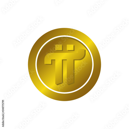 Pi icon. Pi coin. Pi network logo. Pi vector illustration. Cryptocurrency symbols, modern and simple, the icon for website design, mobile app, and UI.