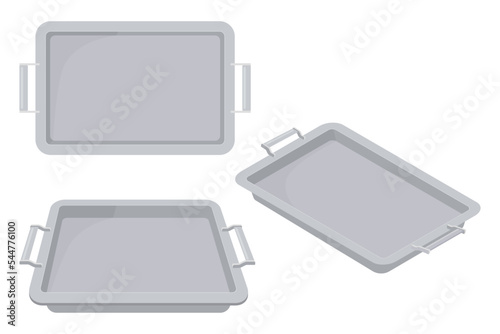Food trays.Trays for carrying food and serving in fast food establishments and cafeterias.Vector illustration.