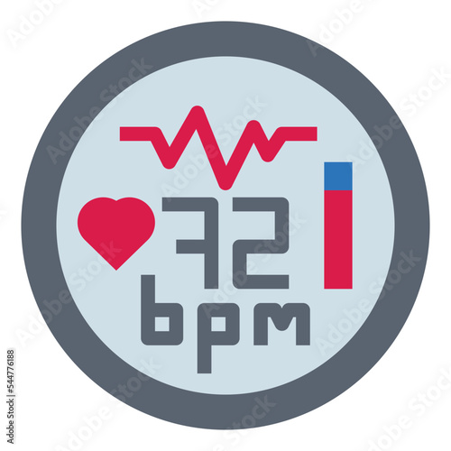 heart rate flat icon style