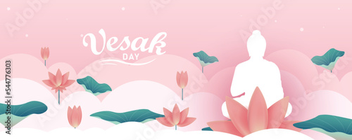 Vesak day vector illustration