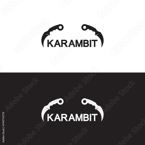 Karambit knife icon logo design vector template