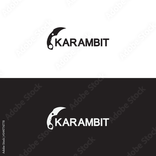 Karambit knife icon logo design vector template