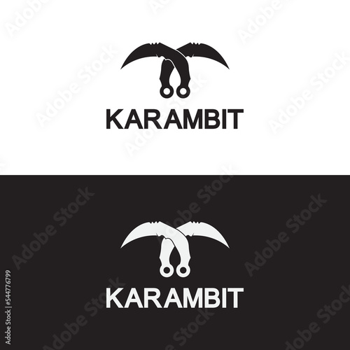 Karambit knife icon logo design vector template