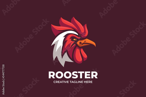 Rooster Chicken Head Mascot Logo Character