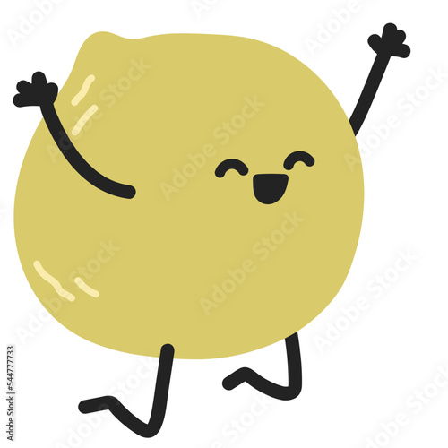 Happy chickpea character vector illustration in flat color design