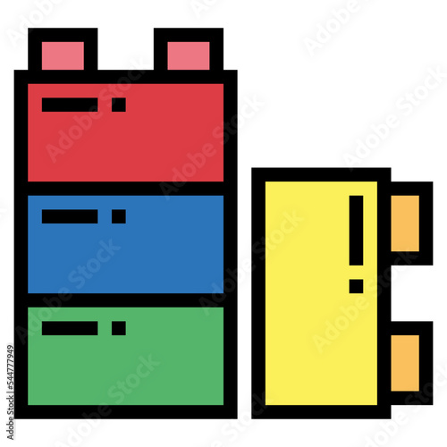 blocks filled outline icon style