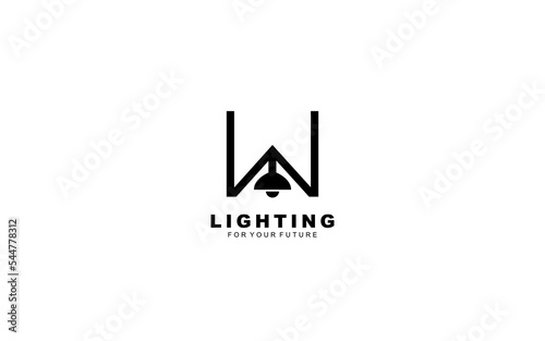 W logo lightning for identity. electrical template vector illustration for your brand.