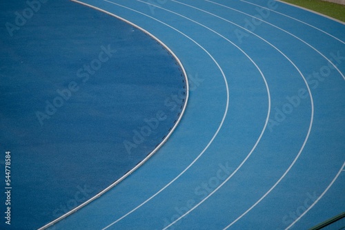 Lanes on the track of athletics