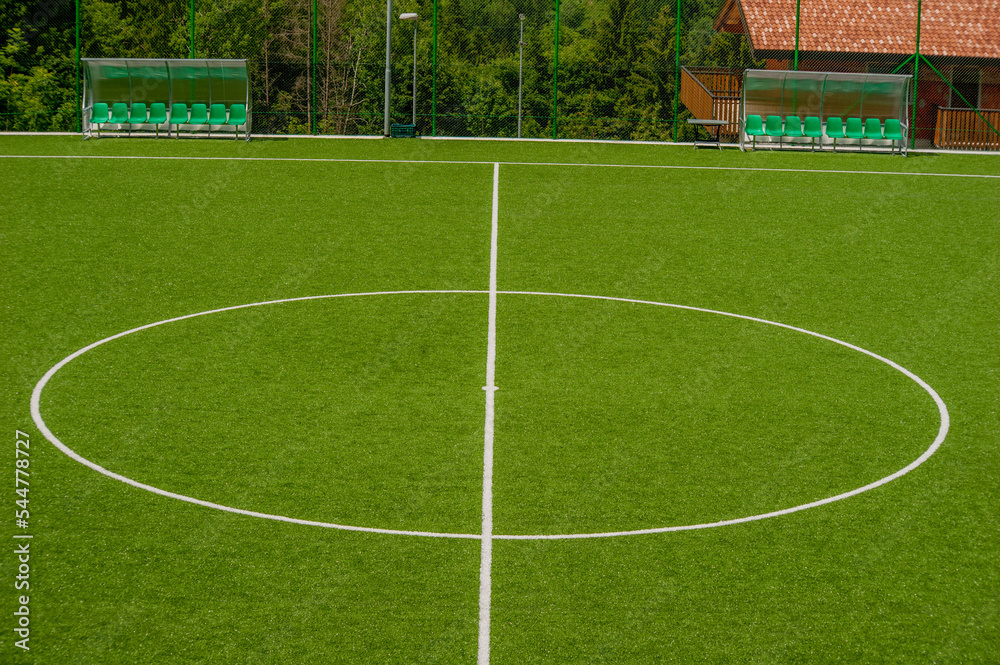 Soccer field in synthetic grass