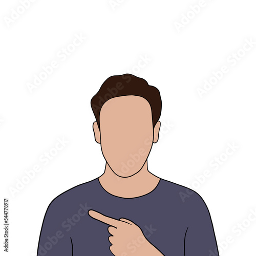 Isolated Young handsome man set in different poses on white background illustration