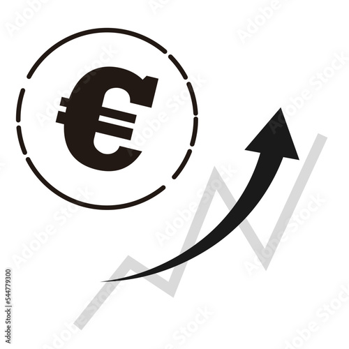 ユーロ（€）通貨と上昇するチャートのイメージ