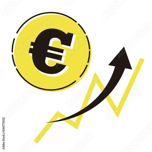 ユーロ（€）通貨と上昇するチャートのイメージ