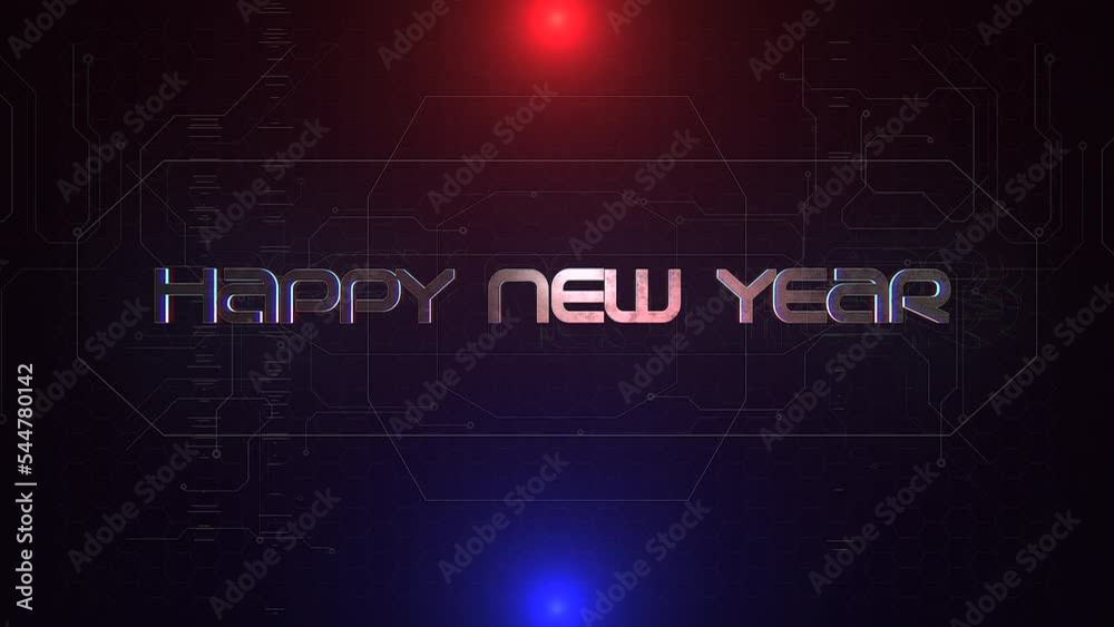 Happy New Year with cyberpunk grid and matrix code, motion abstract futuristic, cyberpunk and winter holidays style background Happy New Year with cyberpunk grid and matrix code, motion abstract futuristic, cyberpunk and winter holidays style background