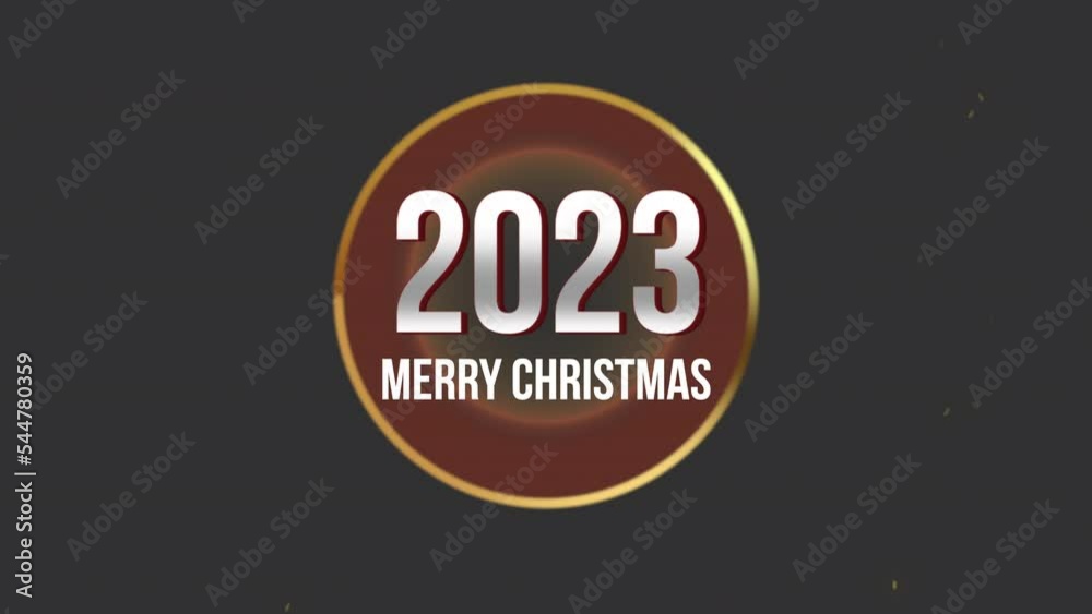 2023 years and Merry Christmas in circle with fly gold confetti on black gradient, motion abstract holidays, awards, happy new year and winter style background 2023 years and Merry Christmas in circle with fly gold confetti on black gradient, motion abstract holidays, awards, happy new year and winter style background