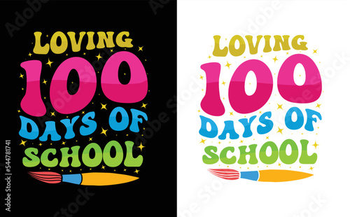 100 day of school colorful tshirt design vector for print on demand,