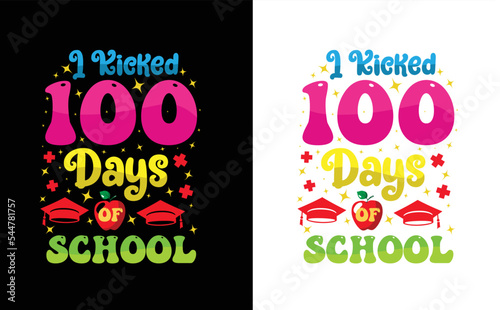 100 day of school colorful tshirt design vector for print on demand,