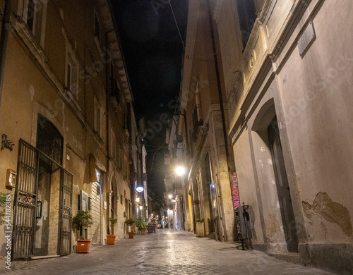Empty night streets of medieval town