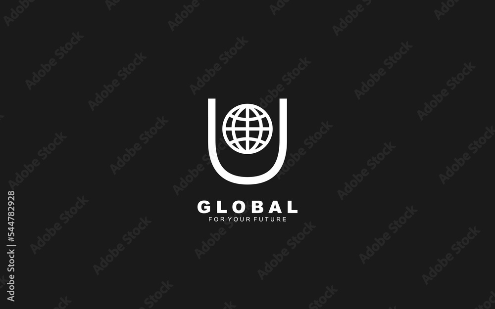 U logo GLOBE for identity. NETWORK template vector illustration for your brand.